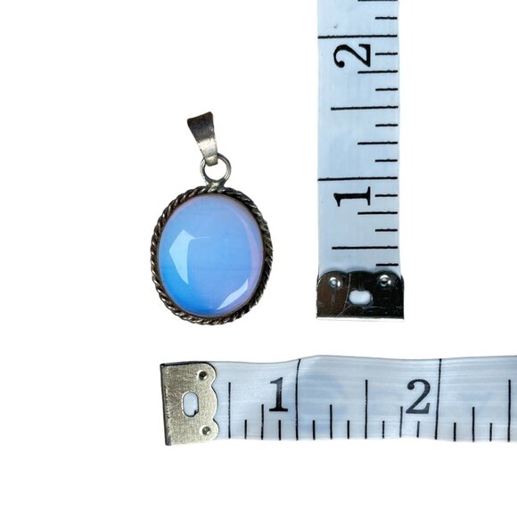 Blue Opalite Gem Stone Oval Necklace Pendant Jewelry Without Chain - Picture 12 of 13